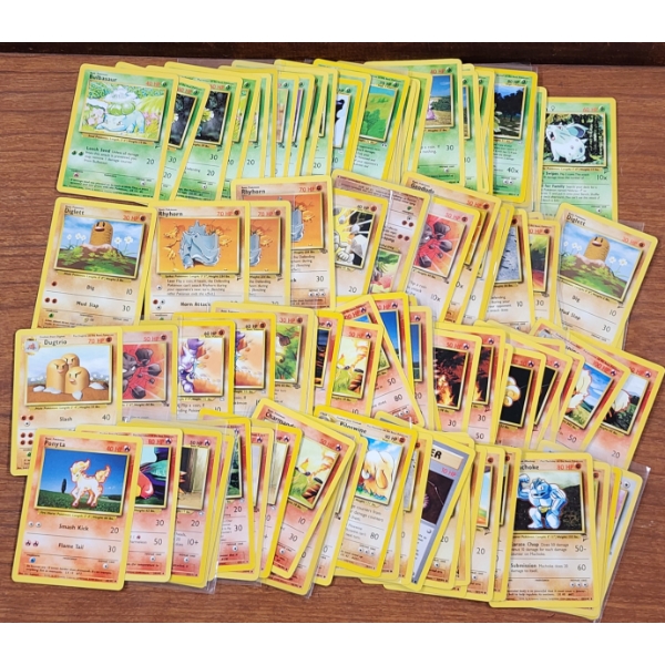 Nice Large Variety of Assorted Vintage Pokemon Trading Cards ~ Mostly NM Condition!