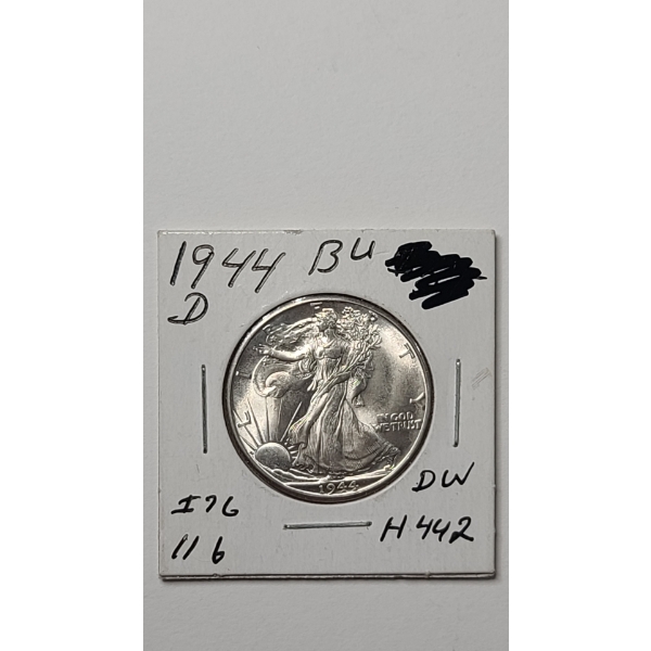 United States 1944-D 90% Silver Walking Liberty Half Dollar - Mint Condition