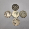Image 2 : Five Assorted 90% Silver U.S. Half Dollars: Barber, Franklin, Walking Liberty - FV: $2.50 