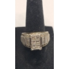 Image 6 : 14K Gold Princess Cut Diamond Cluster Engagement Ring With Channel Set Diamond Wedding Band -TW: 13g
