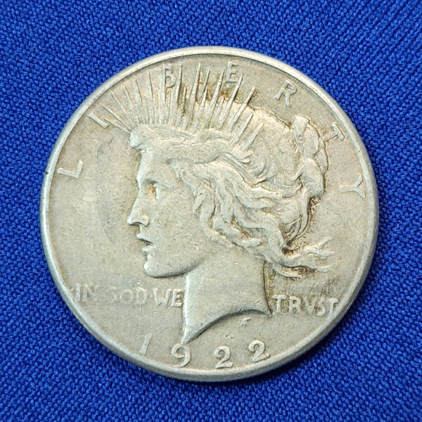United States 1922-S Silver Peace Dollar - 90% Silver 