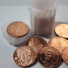 Image 2 : Tube Of (20) 1 ADVP Ounce .999 Fine Copper Rounds With Assorted Motifs