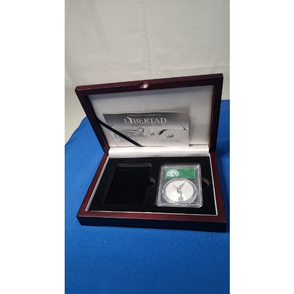 2018-Mo PCGS PR70 First Strike Reverse Proof Mexican Libertad 1 oz .999 Fine Silver Coin 