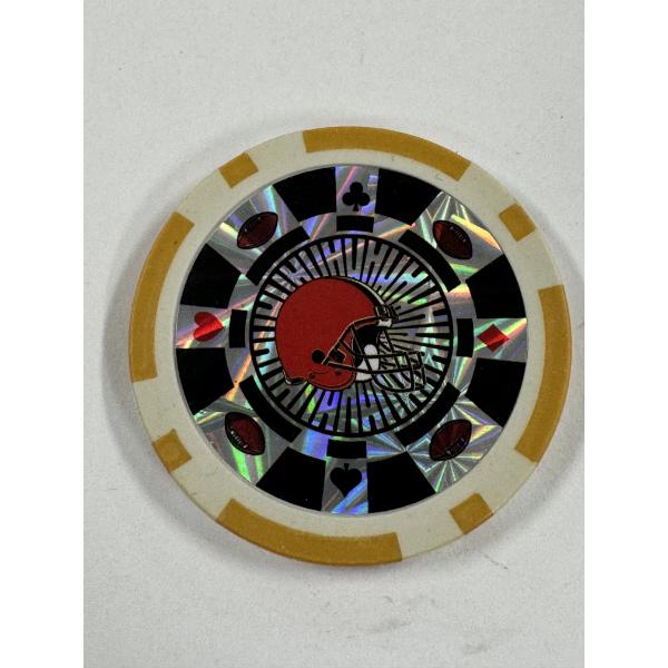 Incredible Cleveland Browns Officially Licensed 11.5 Clay Holographic Poker Chip - Low Production 