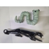 Image 1 : Highly Collectable MCM Vintage Ceramic Decor Including Iconic Black Panther & Green Inch Worm In Gre
