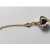 Image 4 : Beautiful 10K Gold Heart Necklace with Blue and Clear Stones - 18in - 1.7g
