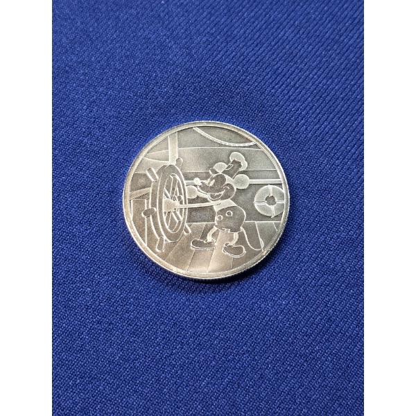 1928 DISNEY Mickey Mouse "Steamboat Willie" 1 oz Fine Silver Round - Mint Condition