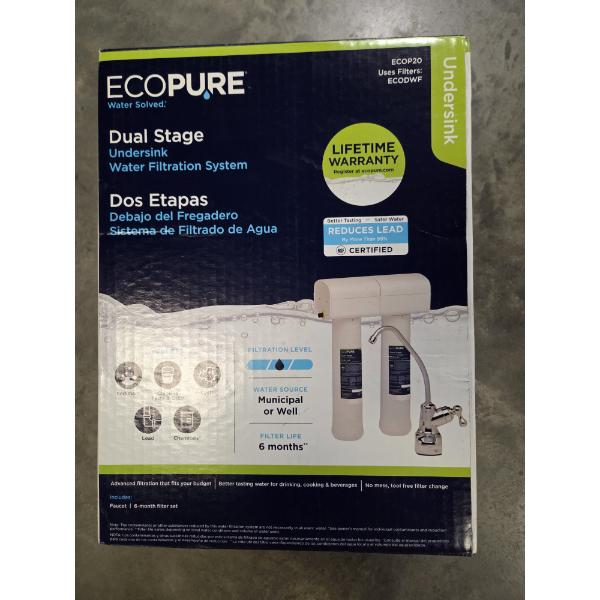 New In Box Eco Pure Dual Stage Under Sink Filtration System