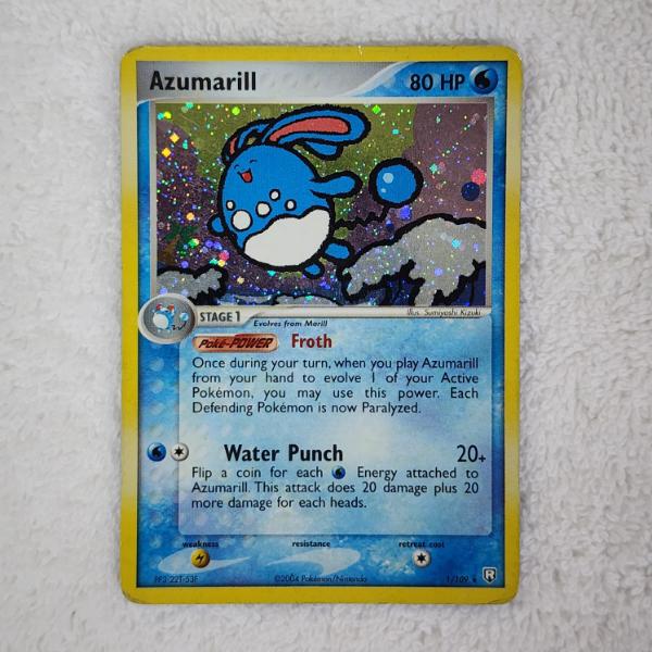 Azumarill 1/109 Holo Rare Vintage Pokemon Trading Card ~ See Photos!