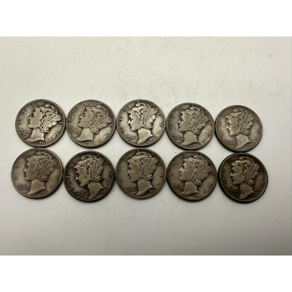 Mercury Silver Dimes - $1.00 Face Value