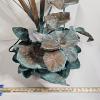 Image 2 : Vintage H. Hill 1993 Verdigris Copper Lily Pad And Cattail Water Fountain