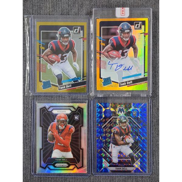 Four Assorted 2023 Panini Tank Bell Trading Cards Including Autographed & Numbered Cards
