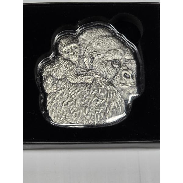"Gorilla and Child" 1 oz Fine .999 Silver Collectible Coin