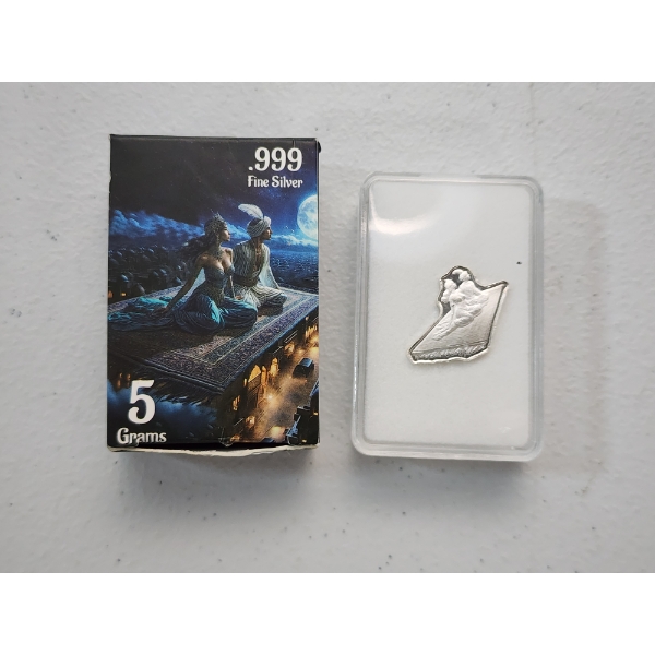 Limited Edition Pan Silver Company 5 Gram .999 Fine Silver Magic Carpet with Original Box