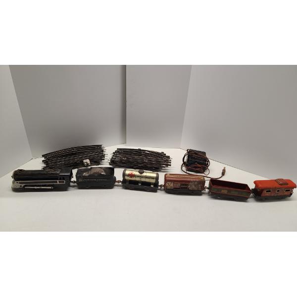 Vintage Louis Marx & Co. Electric Marlines Train Set With Transformer & Tracks