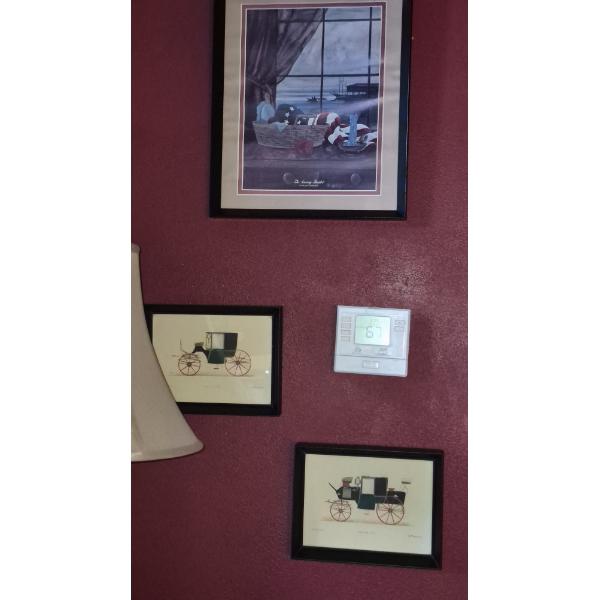Louisville Home Pickup - 4 Pc Wall Art Framed Pcs & Signed Wildlife Watercolor - See Pics