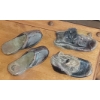 Image 1 : 2 Pairs Antique Leather / leather & Wood Baby Shoes - See Pictures