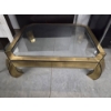 Image 4 : Excellent Condition Vintage Asian Inspired Glass And Brass Look 50''x40''x15.5 Large Cocktail Table