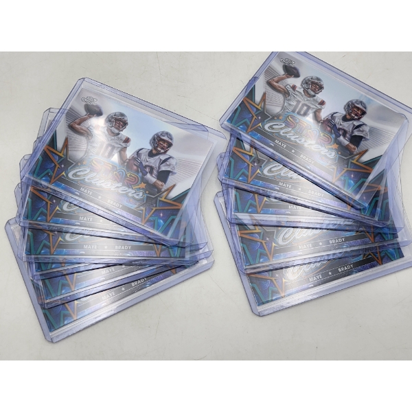 x11 2024 Topps Chrome "Star Clusters" Maye & Brady Football Cards - In Protective Holders