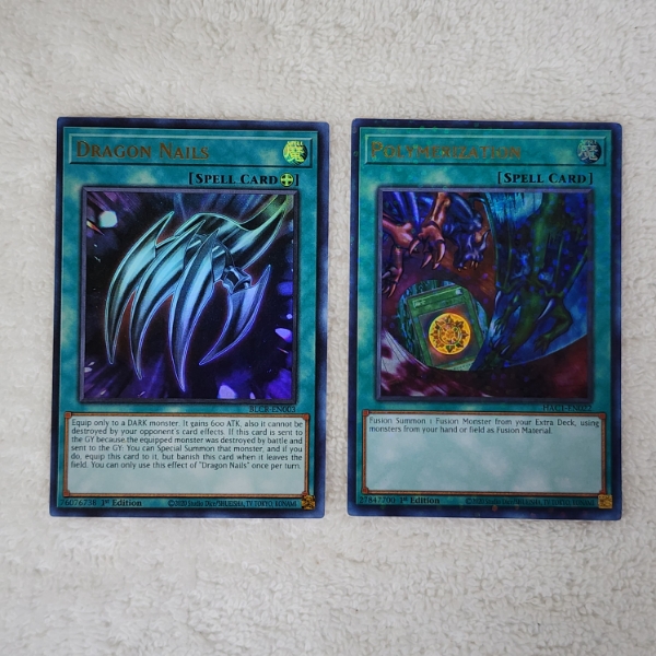 Two Assorted Holo Magic Yu-Gi-Oh Trading Cards ~ Includes Polymerization!