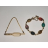 Image 1 : Vintage 12K 1/20 Gold Filled Forstner Tie-Bar/ Chain & Scarab 7" Bracelet With 12K Gold Fill - 18.3g