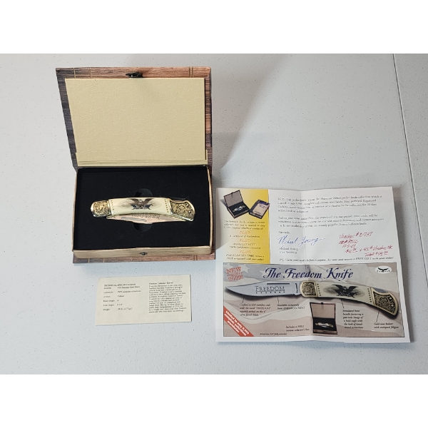 American Virtues Collector's Edition Freedom 4" Stainless Steel Blade Knife - New in Box