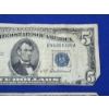 Image 3 : x2 United States Blue Seal $5 Silver Certificates: Series 1953 A - FV: $10.00