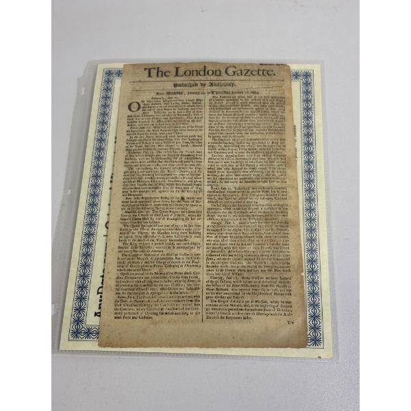 The London Gazette - Jan 27, 1669 Newspaper Clip - Original Historic Newspapers