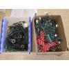 Image 1 : Tote of Outdoor Power Cords and Box of Assorted Lights
