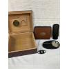 Image 2 : Thompson & Co. Model Cigar Humidor with a rich cherry wood finish and an internal hygrometer 