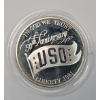 Image 1 : 1991-S United Service Organizations (USO) 50th Anniversary Commemorative 90% Silver Proof Dollar ~