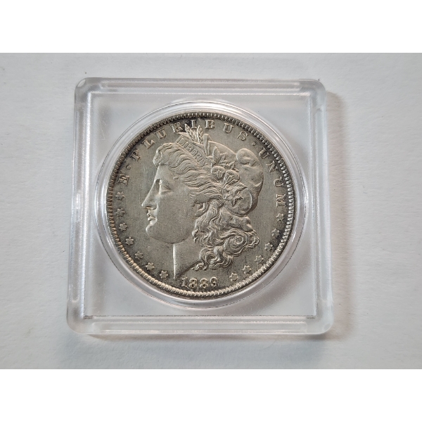 1889 90% Silver Morgan Dollar In Protective Case