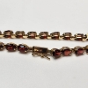 Image 2 : Stunning 14K Yellow Gold Tennis Bracelet w/ Red Gemstones - 8" - Total Weight: 7.4g