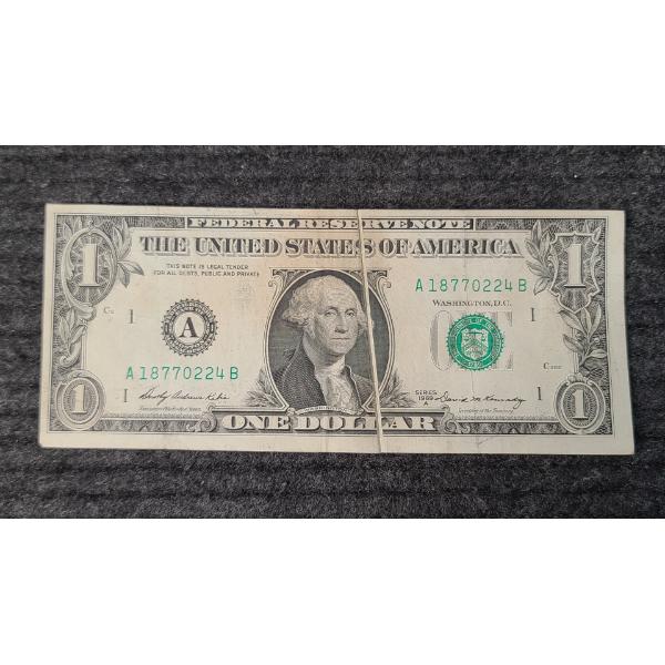 *ERROR* Miscut & Misprinted 1969 A $1 Federal Reserve Note - Unique 1877 