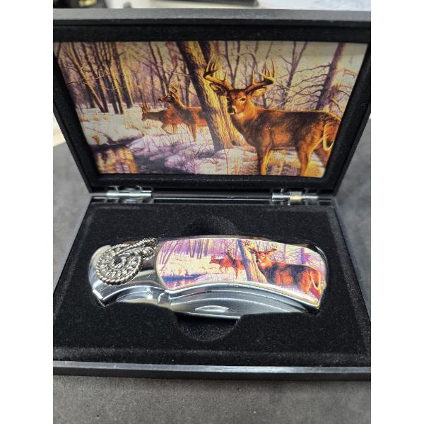 Deer in a Field Knife - Approx. 7.5" Long