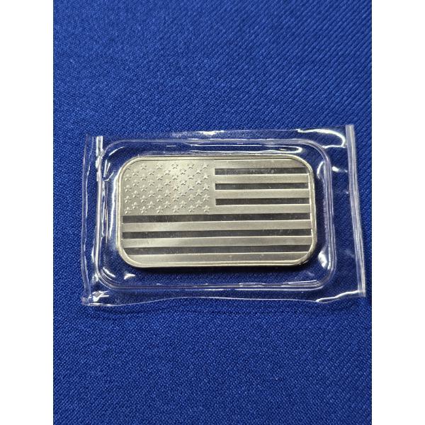 Rare Silver Towne Flag Mint One Troy Ounce .999 Fine Silver Bar - Mint Condition