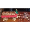 Image 5 : Vintage Cast Iron 8 Team Horse Drawn Beer Barrel Wagon With Drivers & Dog