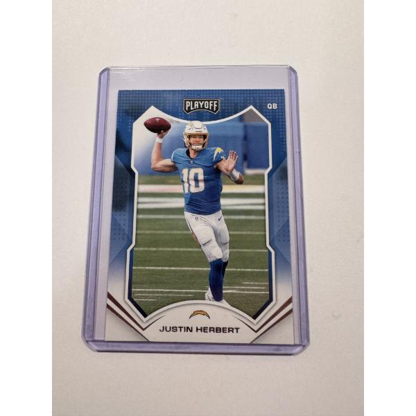 2021 Panini Justin Herbert San Diego Chargers Rookie Football Card In Protective Holder - Mint 