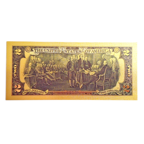 $2 US Currency Gold Foil Note - 24k (.999) Gold Foil 1 of 7 in The Modern Note Series Offered