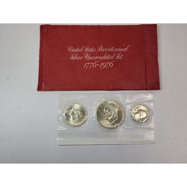 1976 United States Bicentennial Silver Uncirculated 3-Coin Set