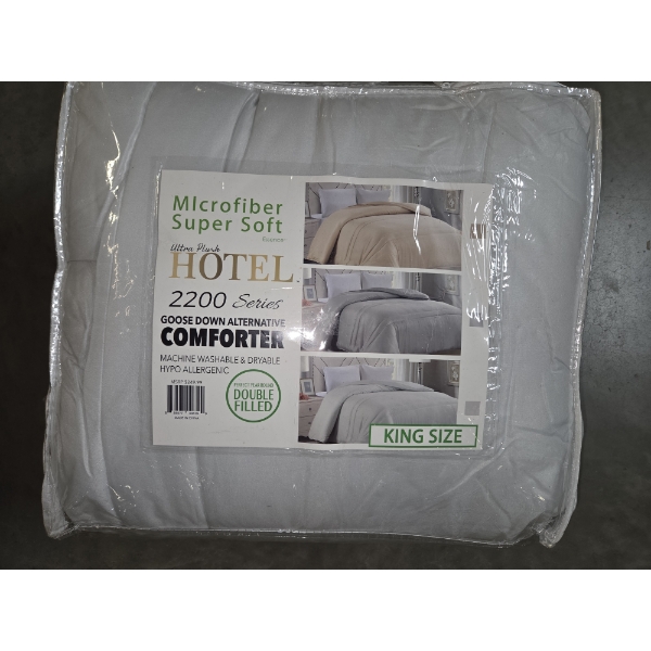 New Plush Hotel King Microfiber Down Alternative White Comforter
