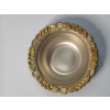 Image 1 : Sterling Silver Ornate Dish With Gold-tone Accents - Weight: 49g