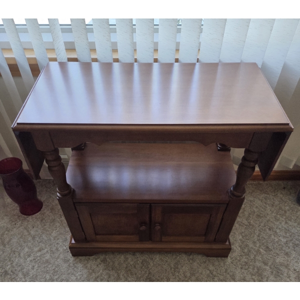 PICKUP IN CANTON - Beautiful Wood 45'' x 16.5'' x 28'' Drop Side Table With Cupboard  