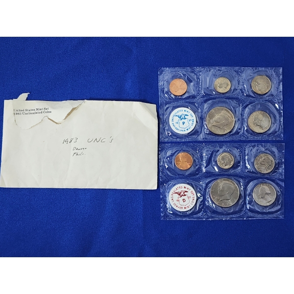 United States Mint Set: 1983 Uncirculated Coin Sets D & P Mints