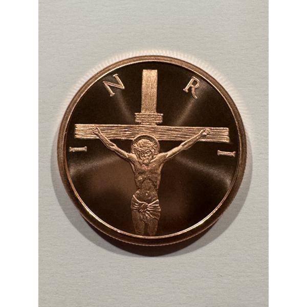2025 1 oz Silver Shield JESUS Crucifixion .999 Fine Copper Round Coin - Brilliant Uncirculated