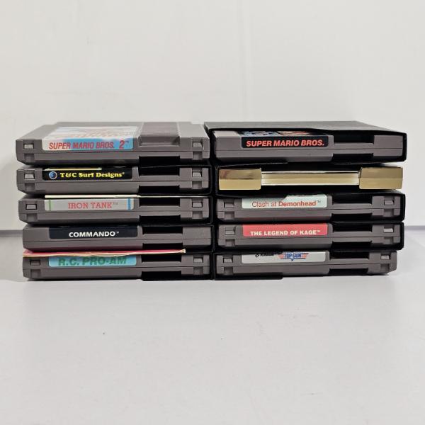 Ten Nintendo Entertainment System NES Video Game Cartridges ft. Super Mario Bros. 1 & 2
