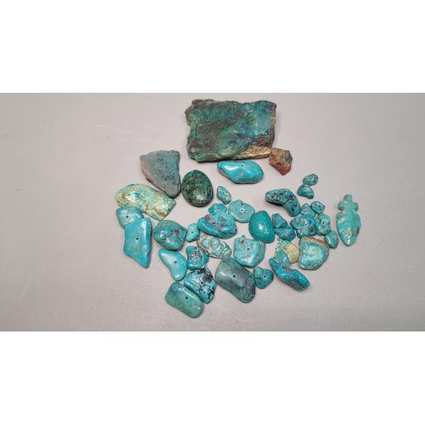 Assortment Of Loose Turquoise Can Be Used For Jewelry