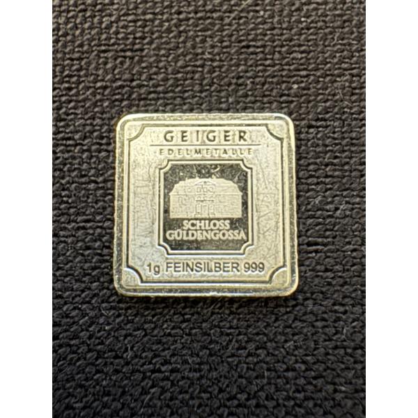 Exceptional Geiger 1 Gram .999 Fine Silver Bar - Hard To Find - High End Bar