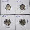 Image 3 : x15 Assorted Years United States 90% Silver Mercury Dimes - Face Value: $1.50