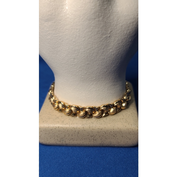 14K Gold Fancy Link Bracelet - Weight: 12.2g